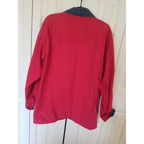 Vintage 90's Greatland oversized flannel lined chore barn jacket red S - Picture 2 of 10